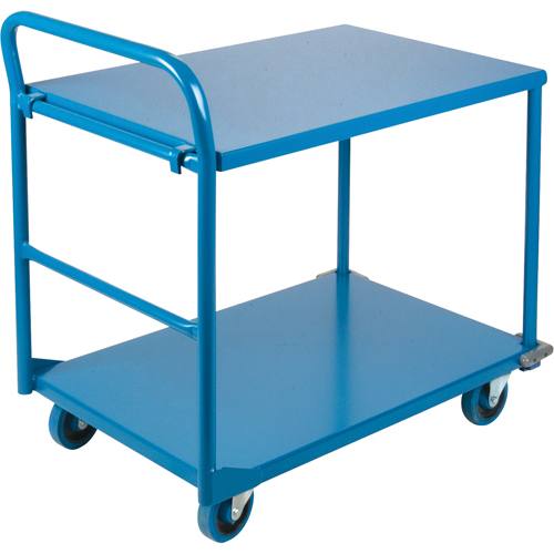 Chariots &agrave; tablettes/plateforme, Acier, 24" la x 36" p x 40" h, Capacit&eacute; de la plateforme 1300 lb Distribution Élite MP