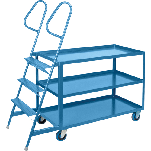 Chariots &agrave; cueillette, Acier, 24" la x 64" p, 3 tablettes, Capacit&eacute; 1200 lb Distribution Élite MP