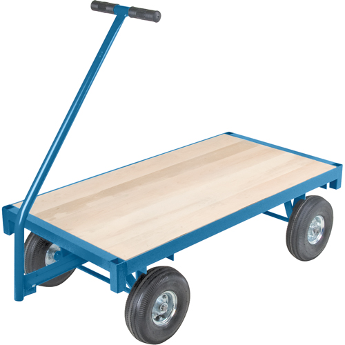 Chariots wagon ergonomiques &agrave; plateforme, 24" la x 48" lo, 45" Poign&eacute;e, 1000 lb Capacit&eacute;, 10" Dia. de roue, Pneumatique Roues Distribution Élite MP