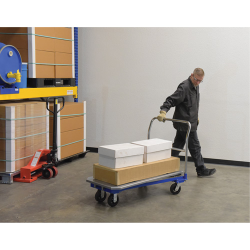 Platform Cart, 48" L x 24" W, 1500 lbs. Capacity, Mold-on Rubber Casters Distribution Élite MP