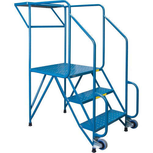 Mechanics/Maintenance Rolling Ladder, Steel, 3 Steps, 28" Platform Height Distribution Élite MP