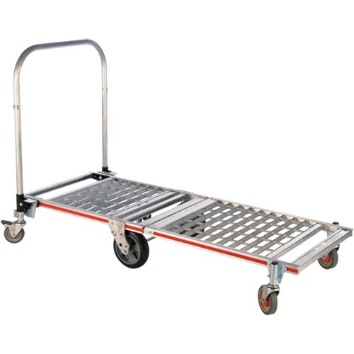 Chariot &agrave; plateforme repliable &agrave; six roues, Aluminium, 1550 lb, 61-7/8" lo x 23-1/4" la, Hauteur 39" Distribution Élite MP