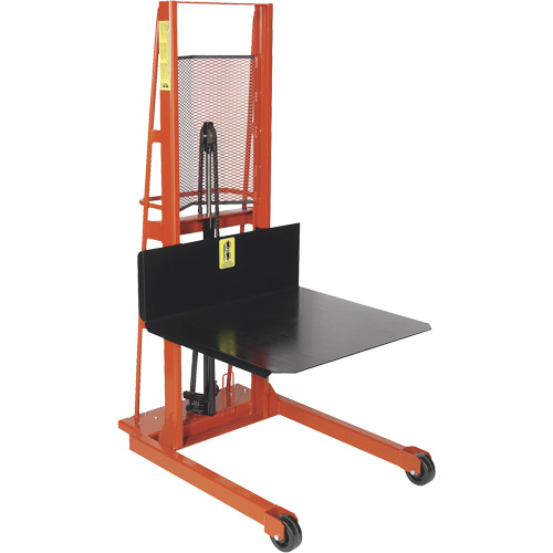 Gerbeur hydraulique &agrave; plateforme, M&eacute;canisme Treuil manuel, Capacit&eacute; de 1000 lb, Levage max de 60" Distribution Élite MP