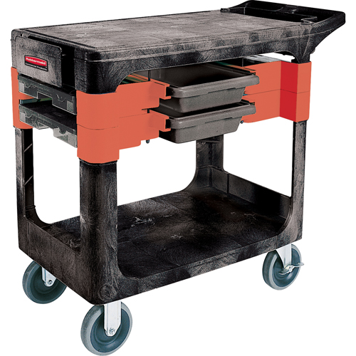 Maintenance Tool Cart, 2 Drawers, 38" L x 19-1/4" W x 33-3/8" H, Black Distribution Élite MP