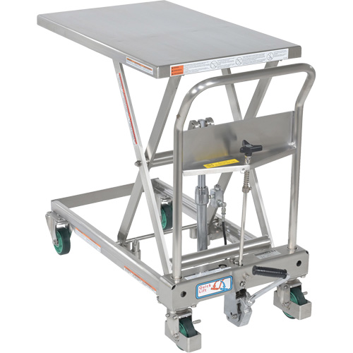 Table &eacute;l&eacute;vatrice hydraulique &agrave; ciseaux, 31-1/2" lo x 19-1/2" la, Acier inoxydable, Capacit&eacute; 550 lb Distribution Élite MP