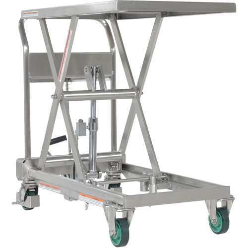 Table &eacute;l&eacute;vatrice hydraulique &agrave; ciseaux, 31-1/2" lo x 19-1/2" la, Acier inoxydable, Capacit&eacute; 550 lb Distribution Élite MP