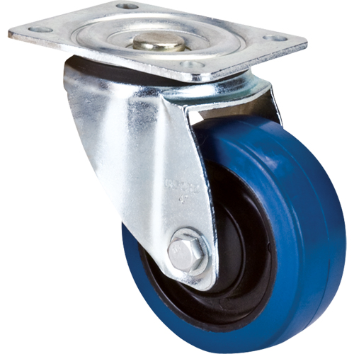 Blue Caster, Swivel, 4" (101.6 mm), Rubber, 350 lbs. (158.8 kg.) Distribution Élite MP
