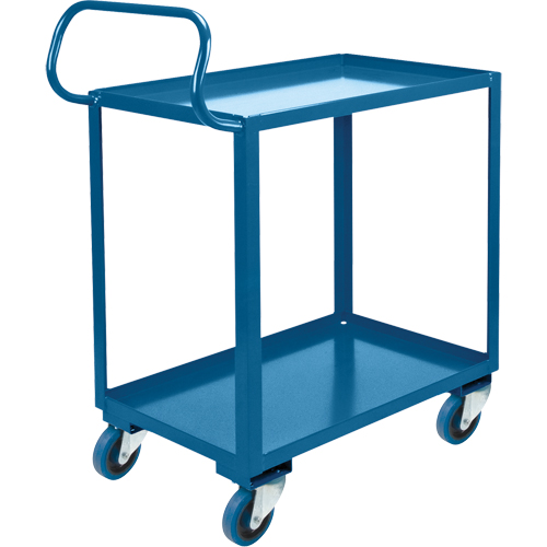 Chariot ergonomique &agrave; tablettes, 800 lb Capacit&eacute;, Acier, 26" la x 37" ha x 38" p, Bordure vers le haut Distribution Élite MP