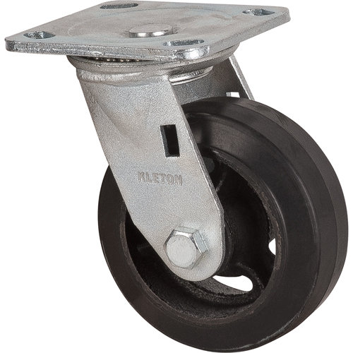 Roulette moul&eacute;, Pivotant, 5" (127 mm), Caoutchouc, 440 lb (199 kg) Distribution Élite MP
