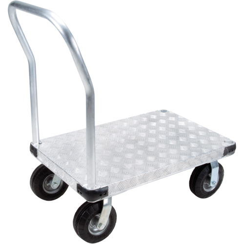 Chariots &agrave; plateforme en aluminium, 24" la x 36" lo, 1100 lb cap, Roues Anticrevaison Distribution Élite MP