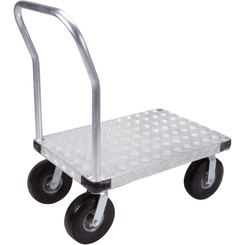 Chariots &agrave; plateforme en aluminium, 24" la x 36" lo, 1200 lb cap, Roues Anticrevaison Distribution Élite MP