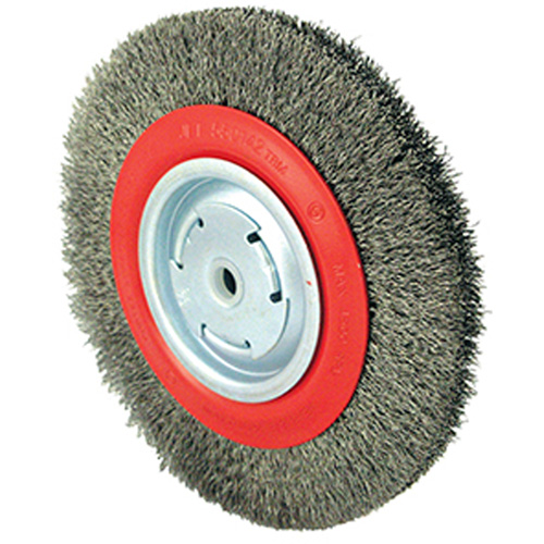 101G-2M Medium Wire Wheel, 8" Dia., 0.014" Fill, 1/2" - 2" Arbor Distribution Élite MP