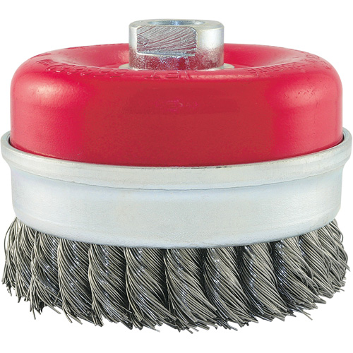 Knot Banded Cup Brush, 4" Dia. x 5/8"-11 Arbor Distribution Élite MP