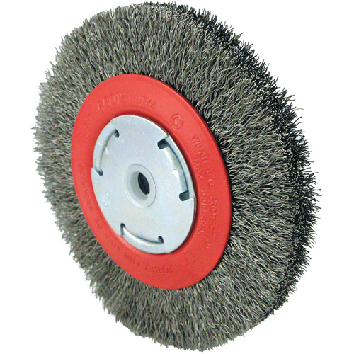 Brosse &agrave; fils cr&ecirc;p&eacute;s 101F-2M, 6" dia., Fils 0,014", Arbre 1/2" - 2" Distribution Élite MP