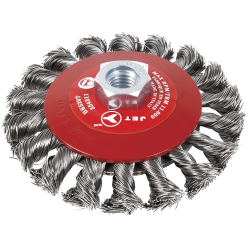 Brosse conique &agrave; fils torsad&eacute;s BK520T, Dia. 5", Arbre 5/8-11 Distribution Élite MP