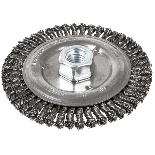 Brosse pour cordon de soudure, Dia. 5", Fils 0,022", Arbre 5/8"-11, Acier Distribution Élite MP