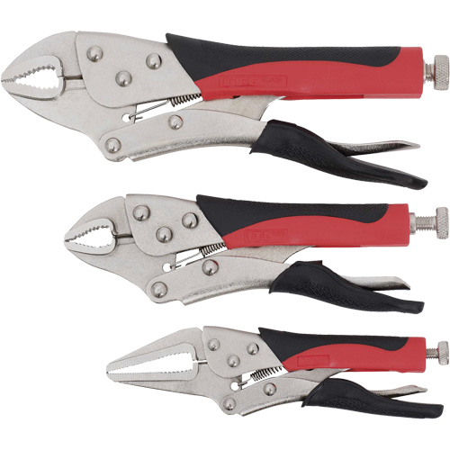 Jeu de pinces-&eacute;taux &agrave; manche rembourr&eacute;, Longueur 6"/10"/7", M&acirc;choire courb&eacute;e/Bec long Distribution Élite MP