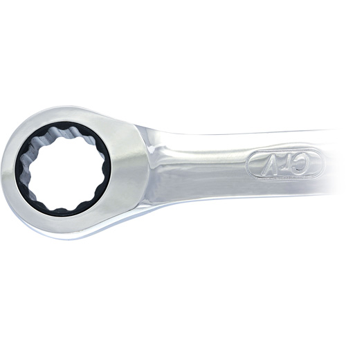 Non-Reversible Long Pattern Ratcheting Combination Wrench, 19 mm, Plain Finish Distribution Élite MP