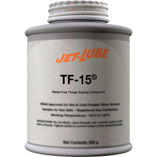 Compos&eacute; d'&eacute;tanch&eacute;it&eacute; sans m&eacute;tal pour raccord filet&eacute; TF-15, Canette &agrave; dessus brosse, 227 ml, -46° C - 315° C/50° F - 600° F Distribution Élite MP