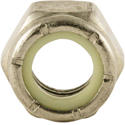 Nylon Lock Nut, 1/2" Dia., Stainless Steel, Fine Distribution Élite MP