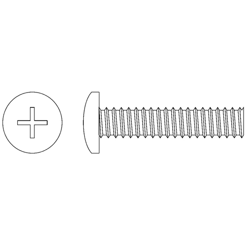 Vis m&eacute;caniques &agrave; t&ecirc;te cylindrique, #10-24 x 1" lo, Zingu&eacute; Distribution Élite MP