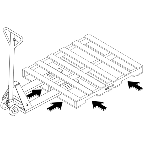 4-Way Hydraulic Pallet Truck, 48" L x 7" W, 4000 lbs. Capacity Distribution Élite MP