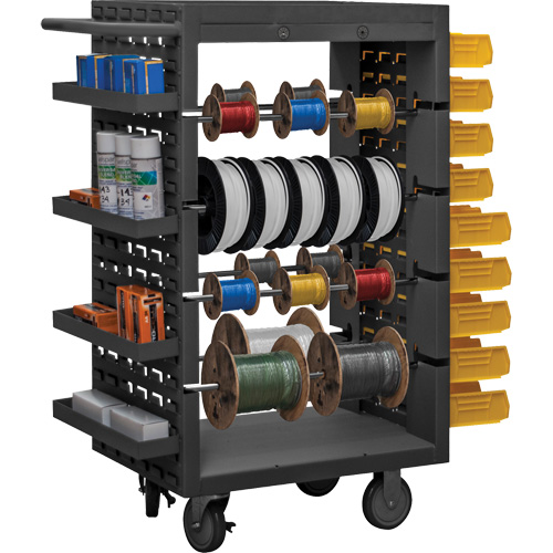 &eacute;tag&egrave;res mobiles &agrave; huit montants pour mat&eacute;riaux bobin&eacute;s, Acier, 8 Montants, 18-1/8" la x 46-1/16" h x 32-1/4" p, Capacit&eacute; de 1200 lb Distribution Élite MP