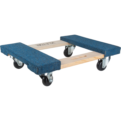 Socle roulant en bois dur &agrave; bouts avec tapis, Cadre en Bois, 18" la x 24" lo, Capacit&eacute; 1000 lb Distribution Élite MP