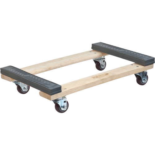 Socle roulant en bois dur &agrave; bouts avec caoutchouc, Cadre en Bois, 18" la x 24" p x 7" h, Capacit&eacute; de 1000 lb Distribution Élite MP