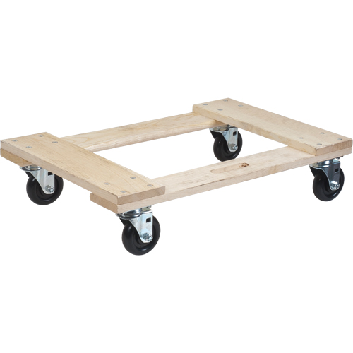 Socle roulant en bois dur, Roues en Polyol&eacute;fine, Capacit&eacute; de 900 lb, 18" la x 24" p x 7" h Distribution Élite MP
