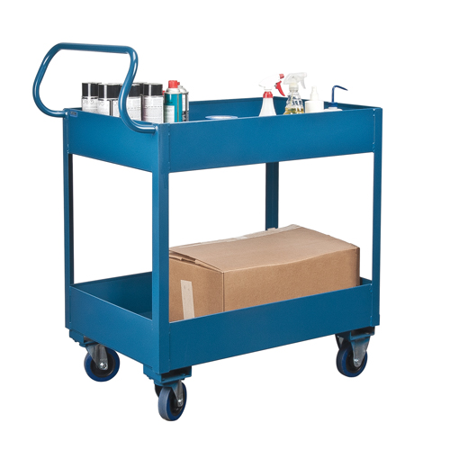 Deep Lipped Service Cart, 2 Tiers, 24" W x 47" H x 36" D, 1200 lbs. Capacity Distribution Élite MP
