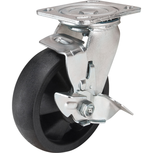 Roulettes haute temp&eacute;rature, Pivotant avec frein, 6" (152,4 mm), Nylon, 880 lb (399 kg) Distribution Élite MP