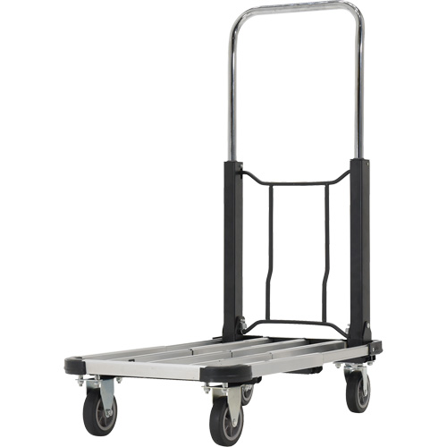 Chariot &agrave; plateforme repliable, Acier inoxydable, 300 lb, 28" lo x 16" la, Hauteur 33-1/2" Distribution Élite MP