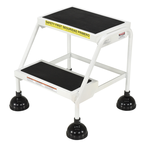 &eacute;chelles Stop-Step, 2 marches, Largeur de la marche 16", Hauteur de la plateforme 18-9/16", Acier Distribution Élite MP