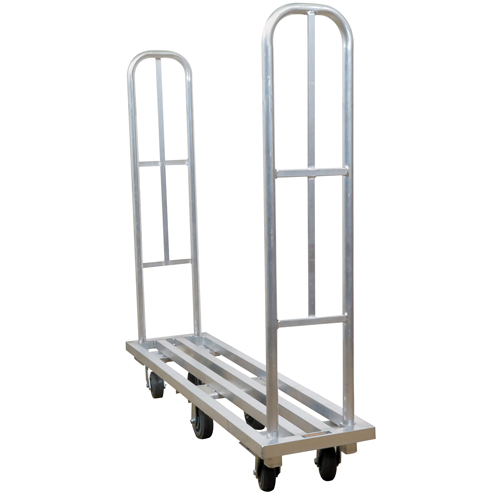 Aluminum U-Boat Platform Truck, 16" W x 63" L, 1322 lbs. Cap., Polyurethane Wheels Distribution Élite MP