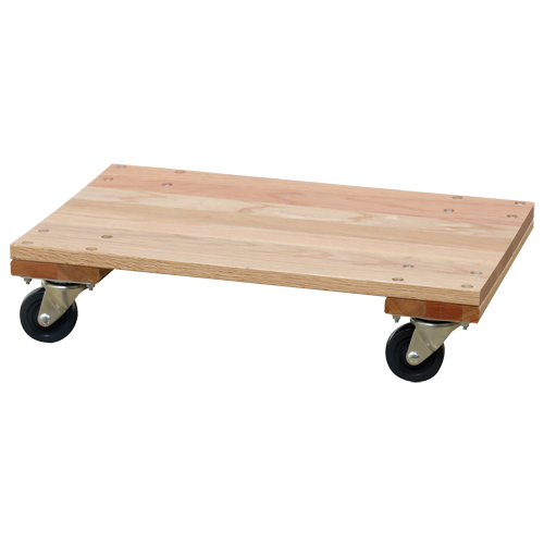 Solid Platform Wood Dolly, Rubber Wheels, 900 lbs. Capacity, 16" W x 24" D x 6" H Distribution Élite MP