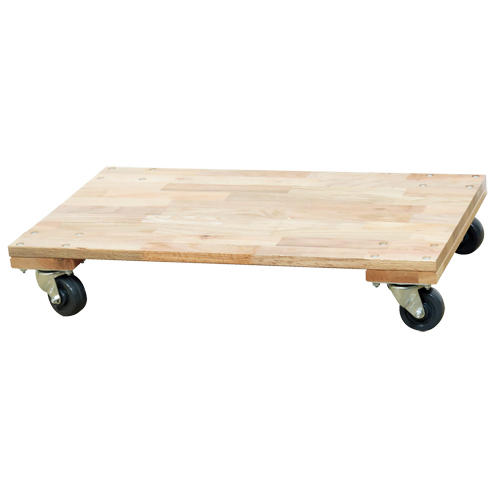 Solid Platform Wood Dolly, Rubber Wheels, 900 lbs. Capacity, 18" W x 30" D x 6" H Distribution Élite MP