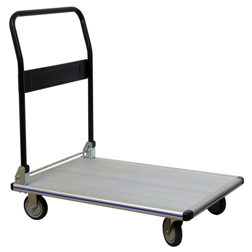 Chariot &agrave; plateforme avec poign&eacute;e pliante, Aluminium, 550 lb, 35-1/2" lo x 24" la, Hauteur 35-1/2" Distribution Élite MP