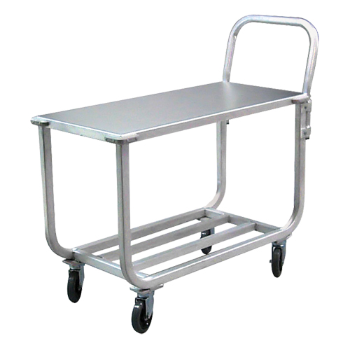 Chariot en aluminium &agrave; plateforme tubulaire, 700 lb Capacit&eacute;, Aluminium, 19" la x 42" ha x 46" p, Bordure vers le bas Distribution Élite MP