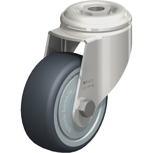 Roulette en &eacute;lastom&egrave;re thermoplastique acier inoxydable, Pivotant, Diam&egrave;tre 3-1/8" (79,5 mm), Capacit&eacute; 220 lb (100 kg) Distribution Élite MP