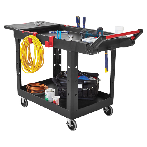 Heavy-Duty Adaptable Utility Cart, 2 Tiers, 17-3/4" x 36" x 46-1/5", 500 lbs. Capacity Distribution Élite MP