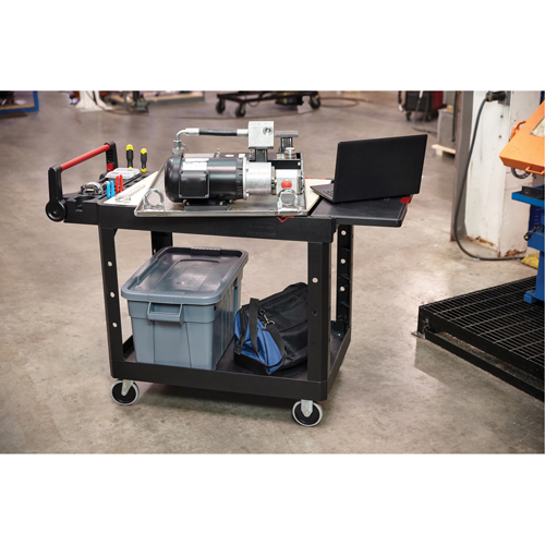 Heavy-Duty Adaptable Utility Cart, 2 Tiers, 17-3/4" x 36" x 46-1/5", 500 lbs. Capacity Distribution Élite MP