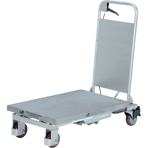 Table &eacute;l&eacute;vatrice hydraulique manuelle &agrave; ciseaux, 27-1/2" lo x 17-5/8" la, Partiellement en acier inoxydable, Capacit&eacute; 400 lb Distribution Élite MP