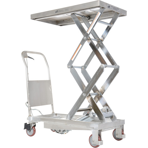 Table &eacute;l&eacute;vatrice hydraulique manuelle &agrave; ciseaux, 35-1/2" lo x 20" la, Partiellement en acier inoxydable, Capacit&eacute; 800 lb Distribution Élite MP