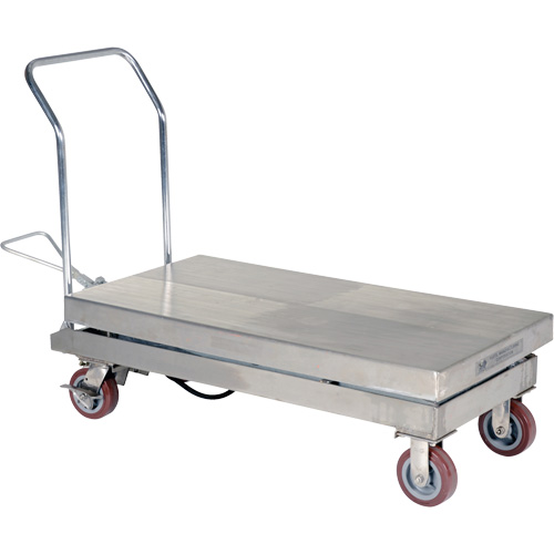 Manual Hydraulic Scissor Lift Table, 47" L x 24" W, Partial Stainless Steel, 2000 lbs. Capacity Distribution Élite MP
