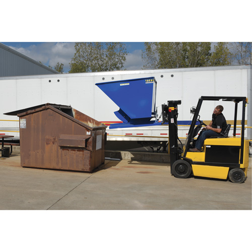 Self-Dumping Hopper, Steel, 1 cu.yd., Blue Distribution Élite MP