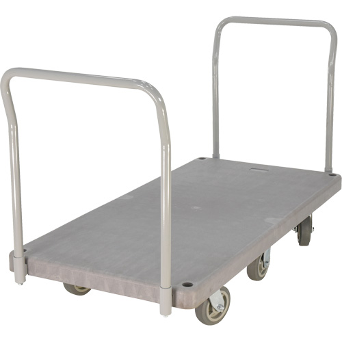 Chariot &agrave; plateforme en plastique robuste, 60" lo x 30" la, 3000 lb cap, Roues Polyur&eacute;thane Distribution Élite MP