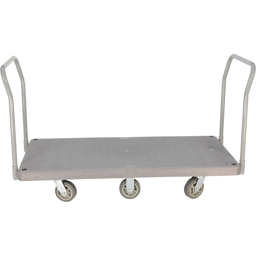 Chariot &agrave; plateforme en plastique robuste, 60" lo x 30" la, 3000 lb cap, Roues Polyur&eacute;thane Distribution Élite MP