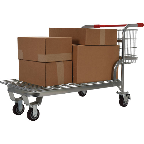 Nestable Wire Cart, Steel, 28-3/4" x 37-1/16" x 59-5/8", 275 lbs. Capacity Distribution Élite MP