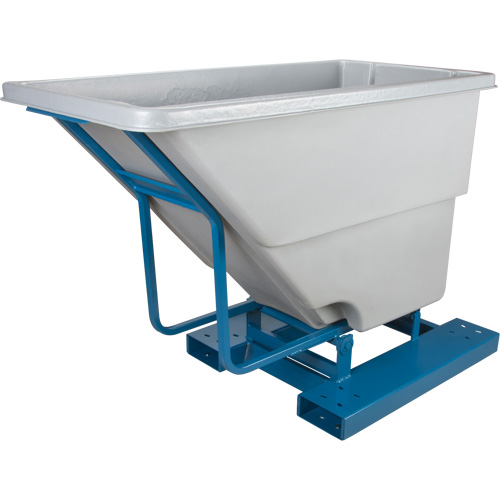 Self-Dumping Hopper, Polyethylene, 5/8 cu.yd., Grey Distribution Élite MP